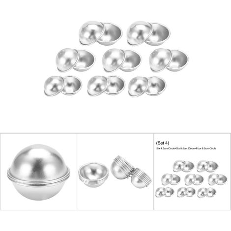 Handgefertigte Badebombenformen aus Aluminiumlegierung, sprudelnde Bastel- und DIY-Kuchenformen (1/5)