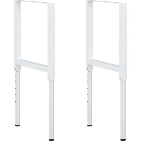 vidaXL Estructura de banco de trabajo 2 uds metal 55x(69-95,5)cm gris (1/2)