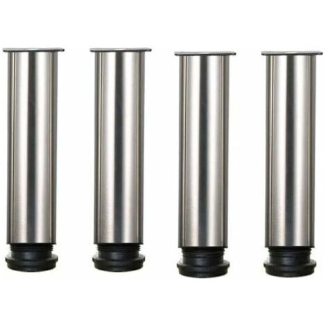 ALLIANDISLot de 4 pieds de meuble en acier inoxydable réglables en hauteur de 25 cm, idéal pour canapé, table, armoires. (1/4)