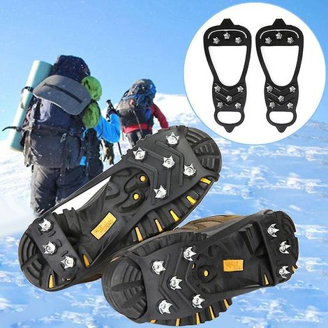 L (tailles 41-45) 2pcs Crampons à glace Crampons Snow Grips Boot Shoe Anti Slip On Over Studs Spikes Grippers (1/5)