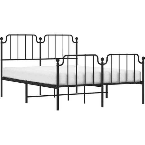 Estructura cama sin colchón con estribo metal negro 150x200 cm vidaXL (1/5)