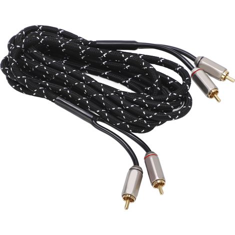 Câble audio stéréo universel pour amplificateur de voiture, double connecteur mâle, compatible avec haut-parleurs, récepteur A/V, caisson de basses et système Hi-Fi, 3 m / 9,84 pi (1/5)