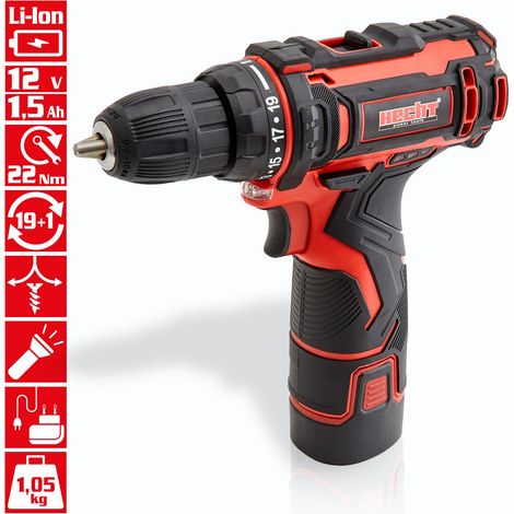 Hecht 1242 Tournevis sans fil 12 V Li-Ion LED Perceuse Mini Visseuse puissant et maniable avec rotation gauche et droite (1/5)