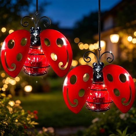 Lampe Solaire Beetle,2 Pièces Solaires à Suspendre,Décoration Solaire,Étanche, Suspendu,Jardin,Cour,Terrasse [Classe énergétique G] (1/5)