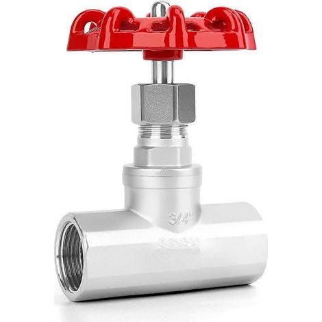 Vanne à globe de type B en acier inoxydable 3/4" NPT, vanne d'arrêt rotative manuelle robuste à débit réglable (1/5)