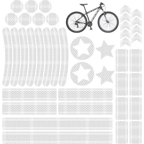 42 adesivi riflettenti, adesivi di sicurezza universali, adesivi riflettenti per auto, moto, biciclette, caschi, uso esterno, tutte le fonti di luce, moto (1/5)