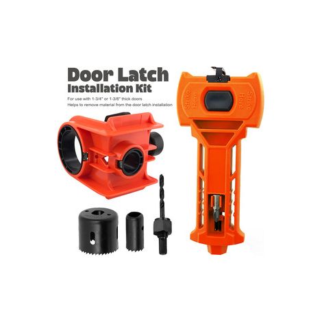 Kit de perçage pour serrure à billes – Pour porte en bois uniquement – Comprend mortaiseuse pour targette et gabarit d’installation (1/4)