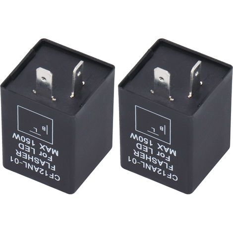 Clignotants LED Voiture 2 Pièces Relais Électronique 2 Broches Normalement Ouvert Feux de Signalisation 12V CC (1/5)