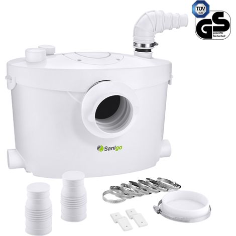 Hebeanlage Abwasserpumpe Sanigo 3/1 400W Kohlefilter Abnehmbare Serviceplatte