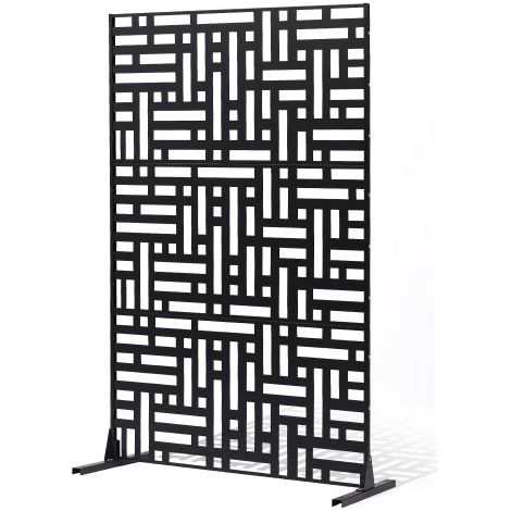 Mampara de Privacidad de Metal de 120 x 50,8 x 193 cm con Soporte, Mamparas y Paneles de Privacidad Independiente para Exteriores de 3 Paneles para Jardín, Balcón, Patio, Habitación, Negro (1/5)