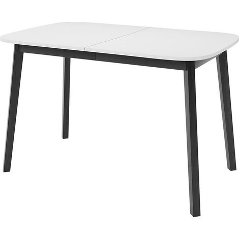 Mesa Edmond 110, Blanco + Negro, 77x80x130cm, Alargamiento, Aglomerado laminado, Madera