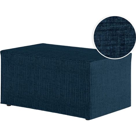 CLARISSE - Pouf en tissu texturé 3D - Bleu foncé (1/5)