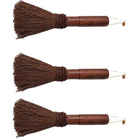 3 piezas Cepillo de coco,cepillo de plantas naturales,cepillo para sartenes de hierro,cepillo para limpiar sartenes antiadherentes