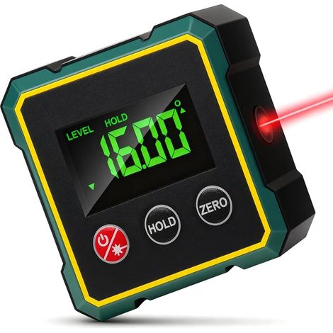 Rapporteur d'angle numérique, double niveau à bulle, avec écran LCD, boîtier de niveau double axe avec interface de type C, rapporteur d'angle numérique pour le travail du bois, la construction, la (1/5)