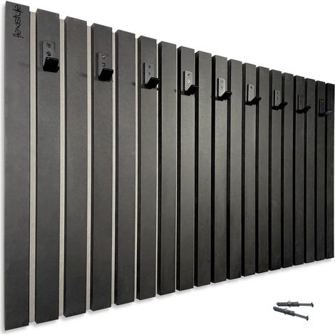 Appendiabiti da parete Lamele 100cm nero (1/5)