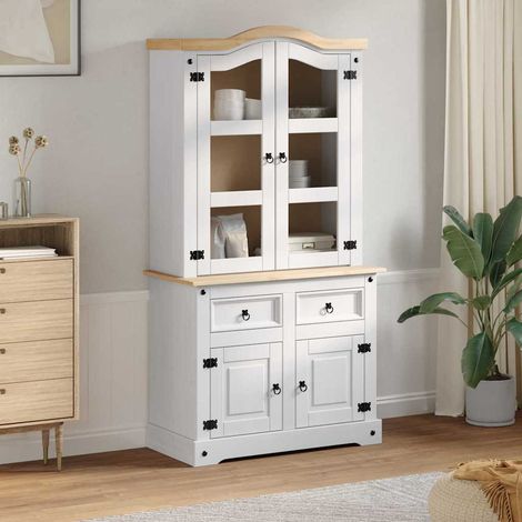 vidaXL  Sideboard  Corona White 100 x 48.5 x 179 cm Solid Pine Wood