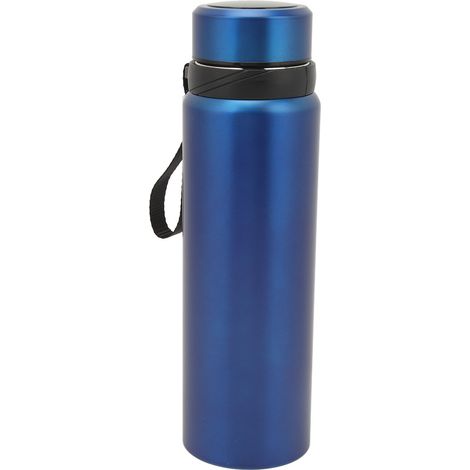 Isolierte Edelstahl-Trinkflasche mit Temperaturanzeige, großes 1000-ml-Fassungsvermögen, tragbare Trinkflasche für Zuhause, Reisen und Büro, blau (1/5)