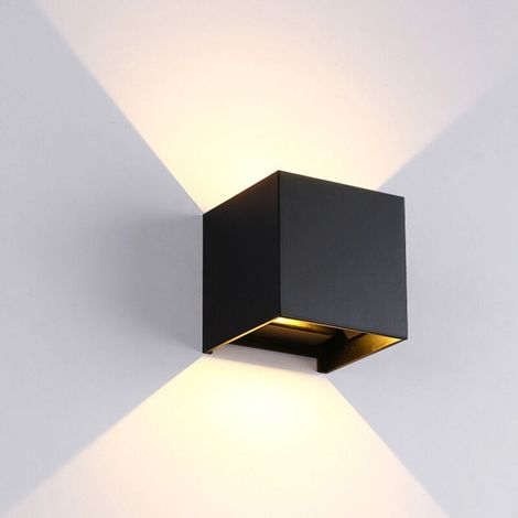 Außenwandleuchte mit Bewegungsmelder, 12-W-LED-Wandleuchte, Schutzart IP65, Wandleuchte mit Sensor für Garten/Flur/Weg, 6000 K Kaltweiß, Schwarz (1/5)