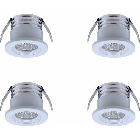 Set mit 4 Mini-LED-Einbaustrahlern, 3 W, warmweiß (1/3)