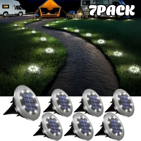 Éclairage de sol solaire extérieur composé de 56 LED et de 5 groupes de 40 LED chacun. Blanc froid (1/5)