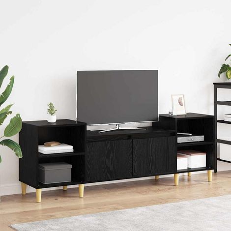 vidaXL Mobile TV Rovere Nero 160 x 35 x 55 cm Legno multistrato