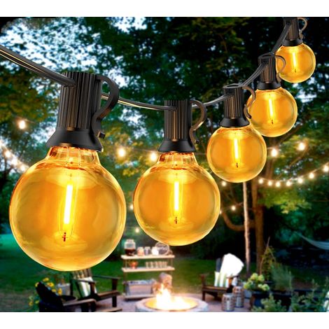 Guirlande Lumineuse Extérieure Guinguette LED avec Ampoules en Étanche pour Jardin Cour Patio 30M 50 E12 G40 Plastique (1/4)