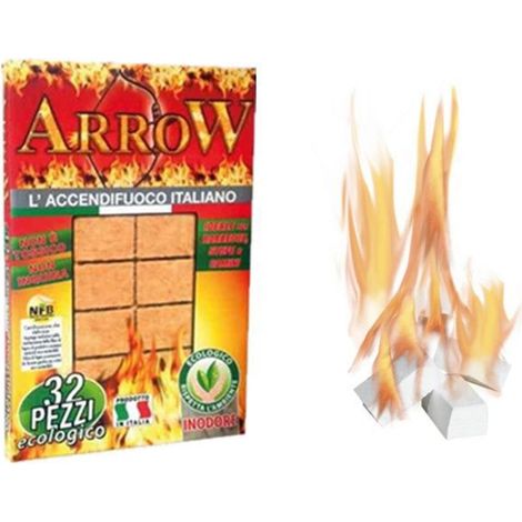 TrAdE Shop Traesio - Set 46pz Accendi Fuoco Eco Fibra Di Legno Da 32pz Ecologico Inodore Per Barbecue Stufe Camini 812001 - (1/3)