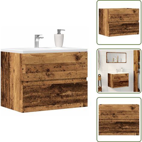Badschrank Altholz-Optik 60x38,5x45 cm Holzwerkstoff - Waschbeckenschrank - Waschbeckenschränke - Waschtisch - Waschtischunterschrank (1/5)