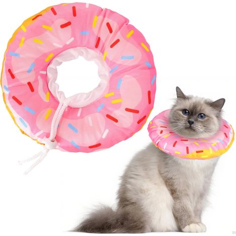Colerette Chat Anti Léchage, Collier de Récupération Souple Anti-Grattage et Anti-Léchage - Confortable et Mignon pour Chiens et Anti-Morsure Léchage pour Cicatrisation (L:20–32 cm) (1/5)
