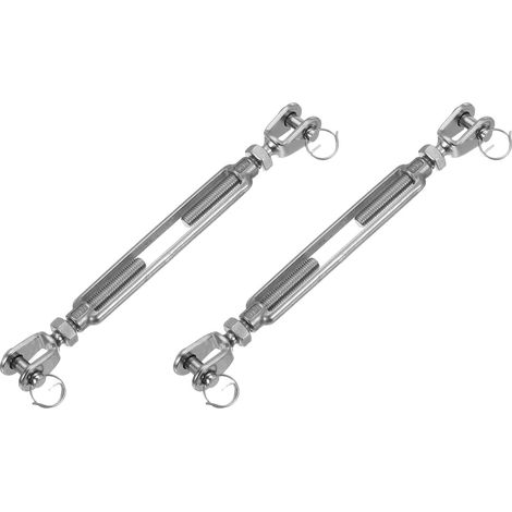 2Pcs M10(3/8") Tendeur À Câble À Mâchoire Et Mâchoire, Tendeur De Câble Ajustable en Acier Inoxydable 304 pour Voile D'ombrage, Corde À Linge, Limite Charge Travail 3200 Lbs (1/5)