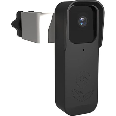 Doorbell Door Holder, Silicone with Parasol, Dust Protection, No-Drill Mounting Bracket for Video Doorbell Cover Holder (Flashing, Black) A363 (1/5)