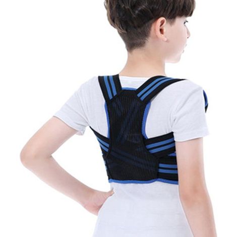 Correttore posturale e stabilizzatore lombare per bambini, blu, taglia M (adatto per altezza 110-140 cm e peso 35-70 kg) (1/4)