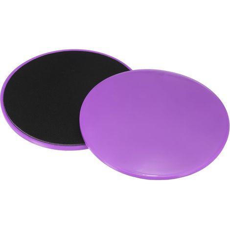 Disques de glisse - Lot de 2 - Matériau ABS et mousse - Double face - Convient pour le yoga et le Pilates - 17,5 cm violet (une paire de disques violets) (1/5)