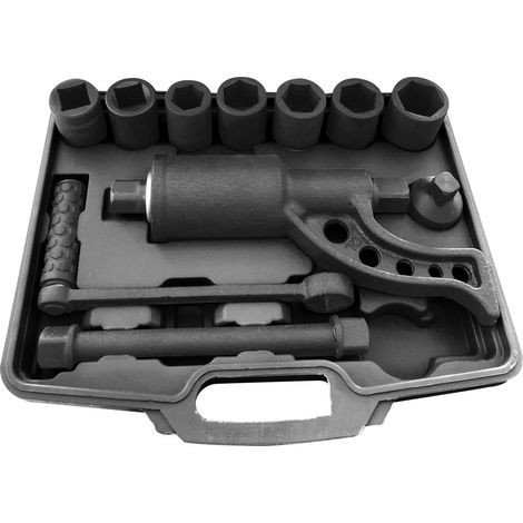 Clas – Démultiplicateur de couple 1:58 4800Nm – 6 douilles 24-27-30-32-33-38mm – 2 adaptateurs 1" – Serrage et desserrage (1/3)