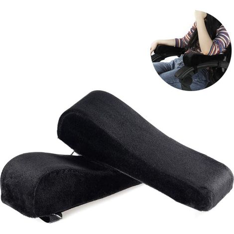 1 paire de coussinets d'accoudoir de chaise de bureau en mousse à mémoire de forme et accoudoir incliné surélevé - Housses de coussin universelles pour accoudoir et soulagement du coude (1/5)