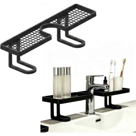 Étagère de rangement pour robinet d'évier autoportante sans perçage avec porte-gobelets optimise l'espace de cuisine (1/5)
