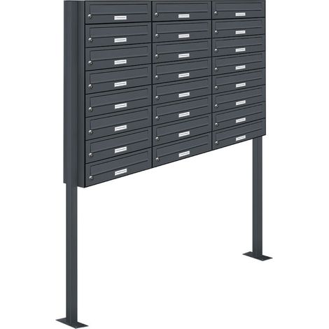 24er Standbriefkasten Anlage Freistehend RAL 7016 - Anthrazit (1/5)