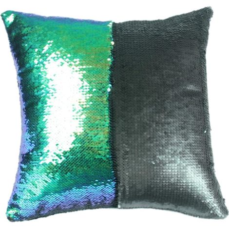 Weihnachtskissenbezug mit Pailletten für Sofa, Schlafzimmer, Dekoration (ohne Kissen), pfauenblauer Kissenbezug, Heimdeko (1/5)