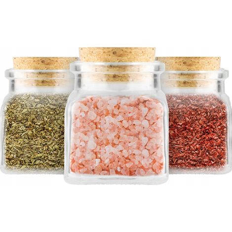 12x TARRO 120ml TARRO CON CORCHO PARA ESPECIAS, hierbas, t茅, miel