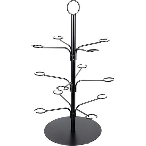 Northix Árbol para cócteles negro para 12 vasos elegante
