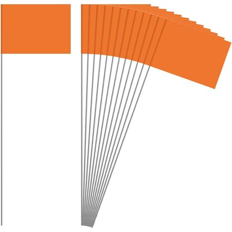 30 Pack Large Lawn Flags for Garden, Sprinkler PVC Garden Flags, Outdoor Marking Flags, Landscape Irrigation Flags, Boundary Flags for Dog Fence, Orange (1/3)