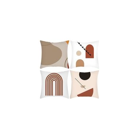Lntyq Housse de Coussin 45x45cm Canapé Decoratif Carré Lin Taie d'oreiller Moderne Housses de Coussin pour Maison Salon Chambre Décoration D'intérieur, Ensemble de 4 pièces Art abstrait, 18x18in (1/5)