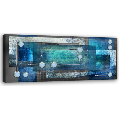 Tableau sur toile Abstraction bleue 90x30 (1/5)
