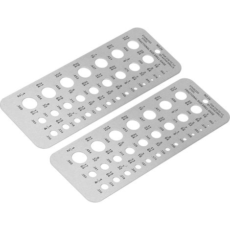 2 jauges de foret, outil de mesure à 29 trous, métrique et impérial, en acier inoxydable, index de 1/16 à 1/2 pouce, pour mécaniciens (1/5)