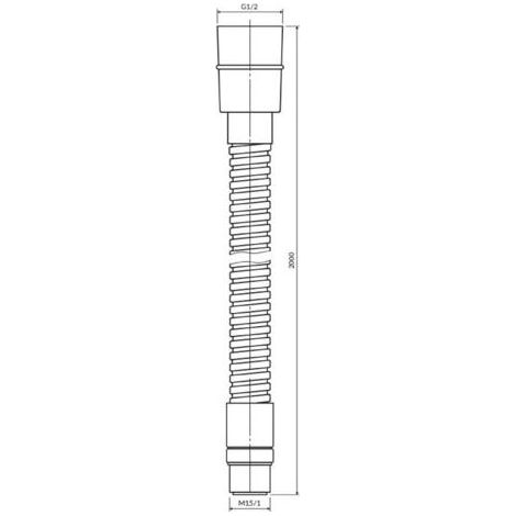 Flexible de douche 1,5 m chromé – Raccord G 1/2' – Résistance à la pression 5 bar – Protection AntiFold – 28741002Flexible de douche, 200 cm, chrome 062XLCR