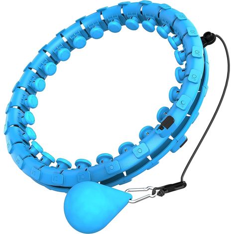 Cerceaux de fitness lestés intelligents Hoola pour adultes, perte de poids, 24 nœuds détachables, massage fitness 2 en 1, idéal pour adultes et débutants