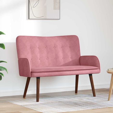 vidaXL Sofa 2 places Rose 115 x 61 x 87 cm Velours (1/5)