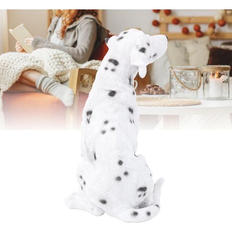 Figura de perro resistente a la luz y al agua, hecha de resina: estatua de cachorro realista y decorativa para mesa o uso en exteriores. (1/5)