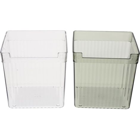 Transparente Aufbewahrungsboxen mit Bruchfester Konstruktion 2 Stück aus Pet und Praktischem Design für Kühlschrankseiten für Aufbewahrung von Obst und Gemüse zu Hause (1/5)