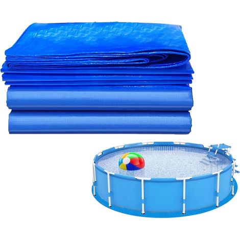 Tapis de Sol pour Piscine - 244cm Hors Ronde Tapiss Revêtement Piscin Anti-crevaison Béton, Pelouse, Terrasse (1/5)